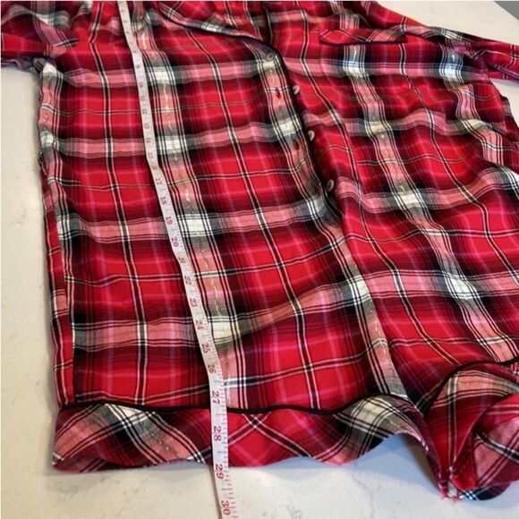 Victoria's Secret Red Plaid Long Sleeve Sleep
Romper with Gold Stitching Med - Picture 7 of 7